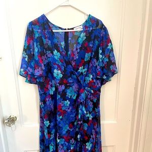 Calvin Klein chiffon wrap dress